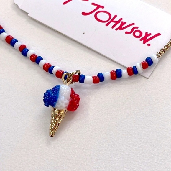 Brand New Betsey Johnson Set of 2 Patriotic 4th of July Bracelets Ice Cream Cone - Picture 5 of 13